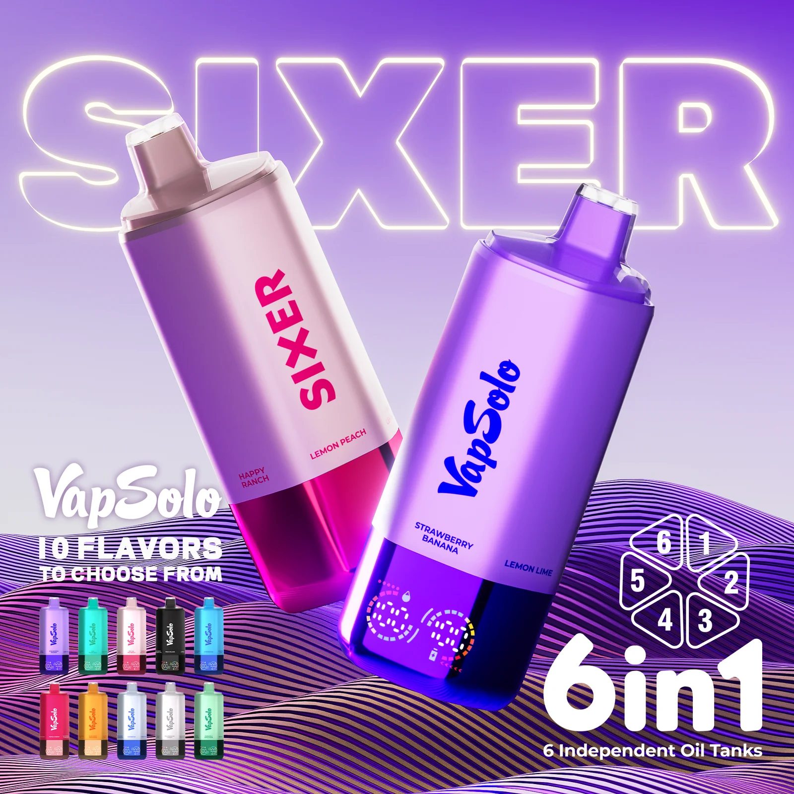 VapSolo SIXER 180K Дръпки 6-in-1